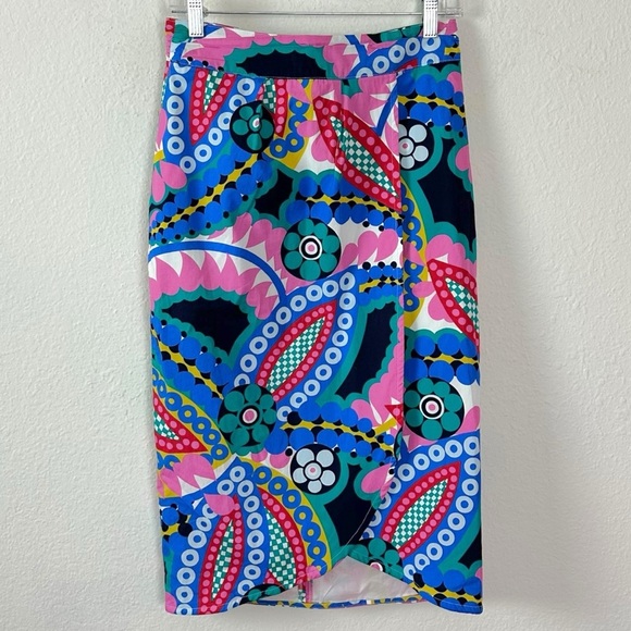 J.Crew Tie Back Tulip Skirt in Ratti Kaleidoscope Floral Size 4 - Picture 5 of 14